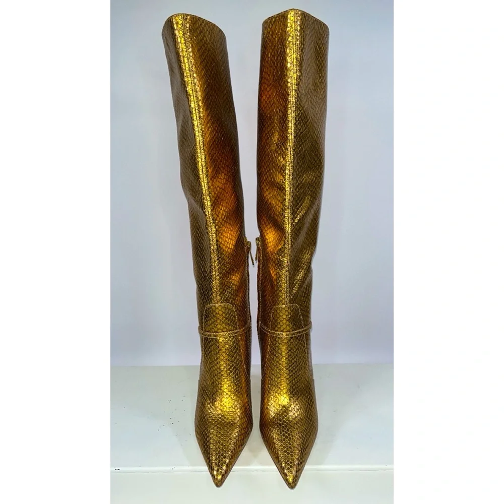 Sam Edelman Elia Bronze Metallic Snake Print Boot (Size: 9) - Picture 6 of 11